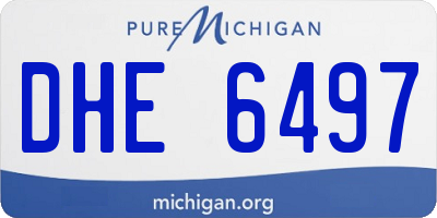 MI license plate DHE6497