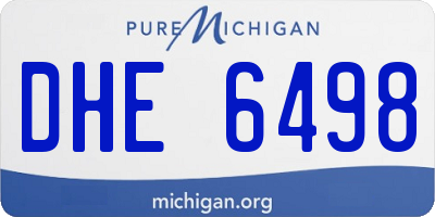 MI license plate DHE6498