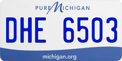MI license plate DHE6503