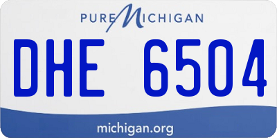 MI license plate DHE6504