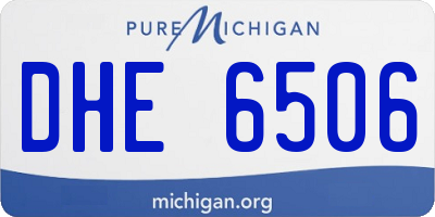 MI license plate DHE6506