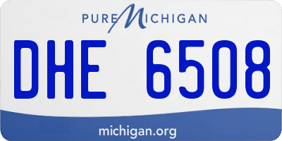 MI license plate DHE6508