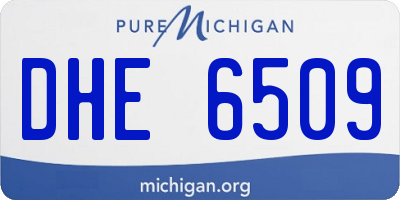MI license plate DHE6509