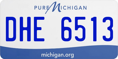 MI license plate DHE6513