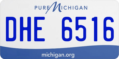MI license plate DHE6516