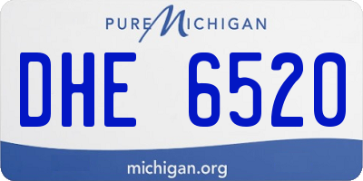 MI license plate DHE6520