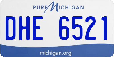 MI license plate DHE6521