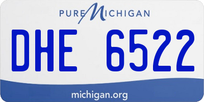 MI license plate DHE6522
