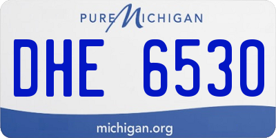 MI license plate DHE6530