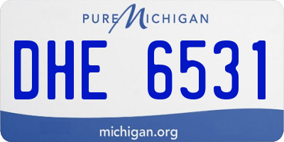 MI license plate DHE6531