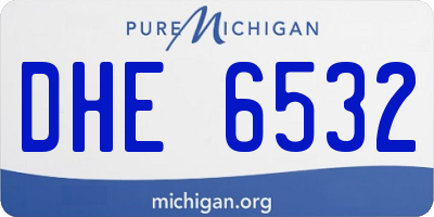 MI license plate DHE6532