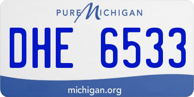 MI license plate DHE6533