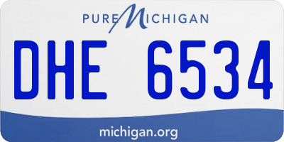 MI license plate DHE6534