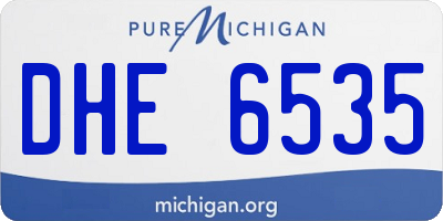MI license plate DHE6535