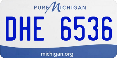 MI license plate DHE6536