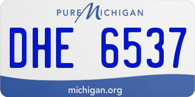 MI license plate DHE6537