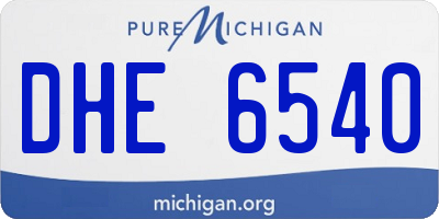 MI license plate DHE6540