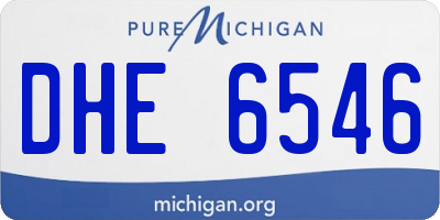 MI license plate DHE6546