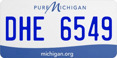 MI license plate DHE6549