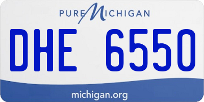 MI license plate DHE6550