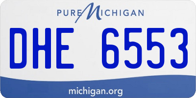 MI license plate DHE6553