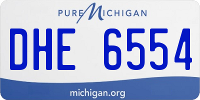 MI license plate DHE6554