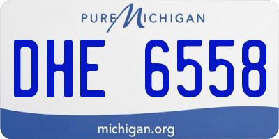 MI license plate DHE6558