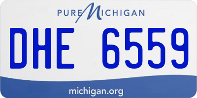 MI license plate DHE6559