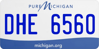 MI license plate DHE6560
