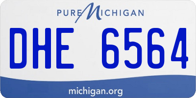 MI license plate DHE6564