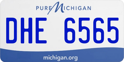 MI license plate DHE6565