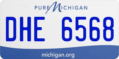 MI license plate DHE6568