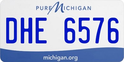 MI license plate DHE6576