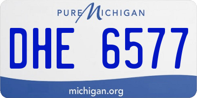 MI license plate DHE6577