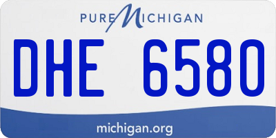 MI license plate DHE6580