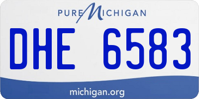 MI license plate DHE6583