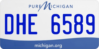 MI license plate DHE6589