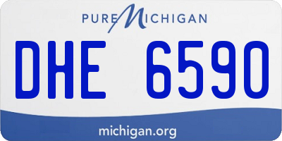 MI license plate DHE6590