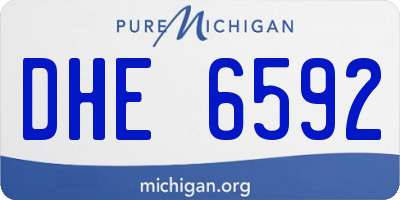 MI license plate DHE6592