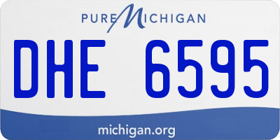 MI license plate DHE6595