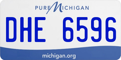 MI license plate DHE6596