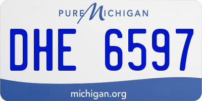 MI license plate DHE6597