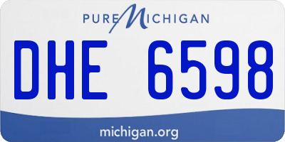 MI license plate DHE6598