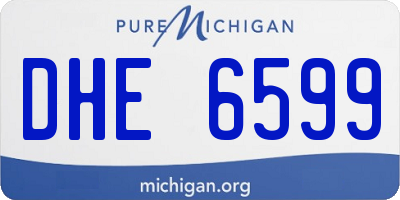 MI license plate DHE6599