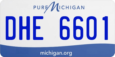 MI license plate DHE6601
