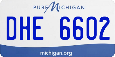 MI license plate DHE6602