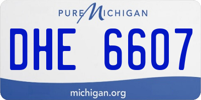MI license plate DHE6607