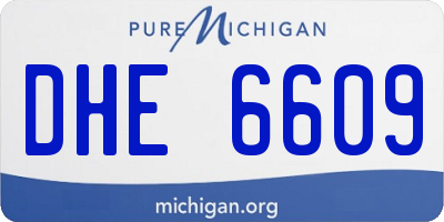 MI license plate DHE6609