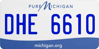 MI license plate DHE6610