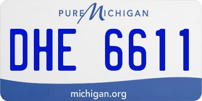 MI license plate DHE6611